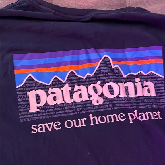 Patagonia Men's Navy T-Shirt 100% Organic Cotton - Picture 3 of 4